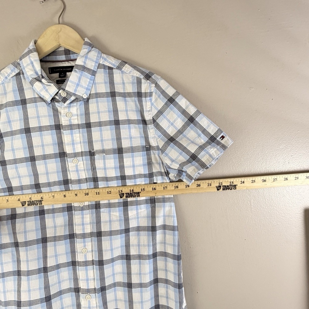 Tommy Hilfiger Men Short Sleeve Button Up M Preppy Coastal Dadcore Casual Sh - Picture 7 of 7